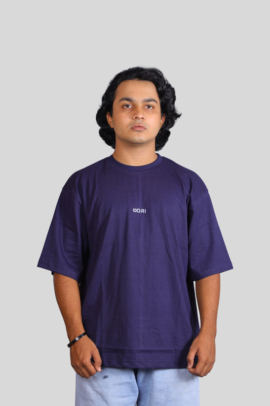 GORI PLAIN NAVY BLUE OVERSIZED T-SHIRT