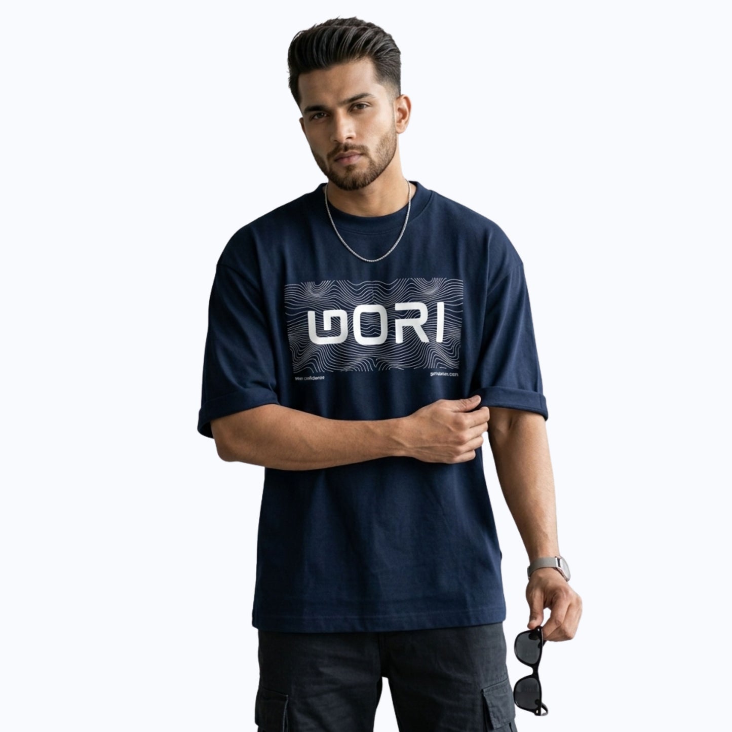 GORI SIGNATURE OVERSIZED TEE- NAVI