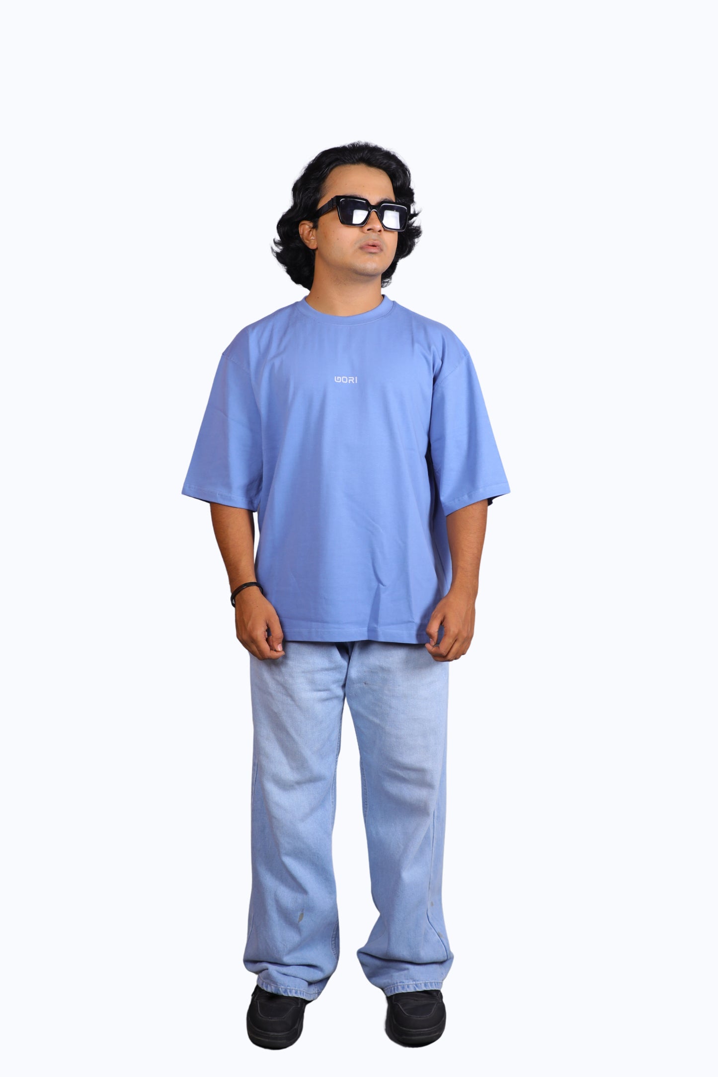 GORI PLAIN SKY BLUE OVERSIZED T-SHIRT