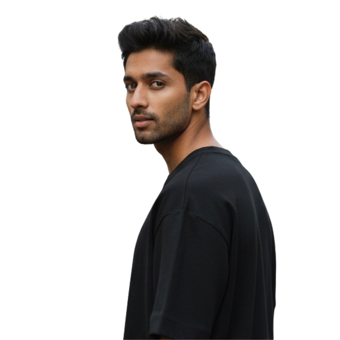 GORI PLAIN BLACK OVERSIZED TEE